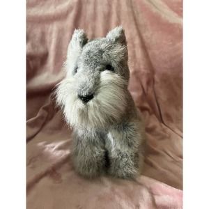 Vintage 1989 Miniature Schnauzer 24K Polar Puff Plush Stuffed animal Realistic